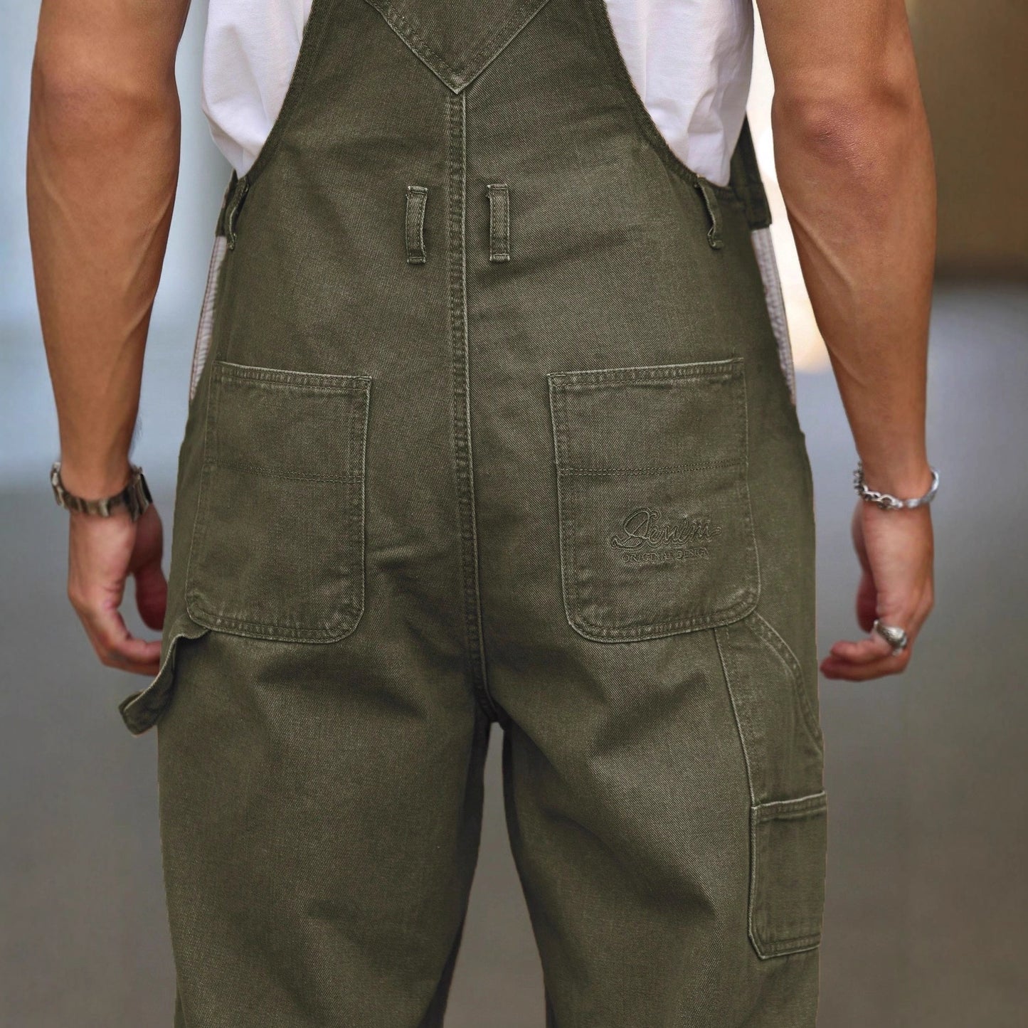 Street-style Suspender Jeans Workwear Pants