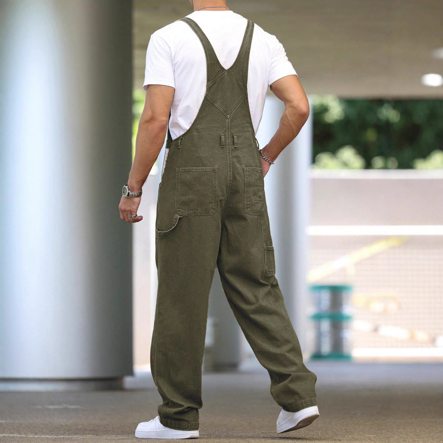 Street-style Suspender Jeans Workwear Pants