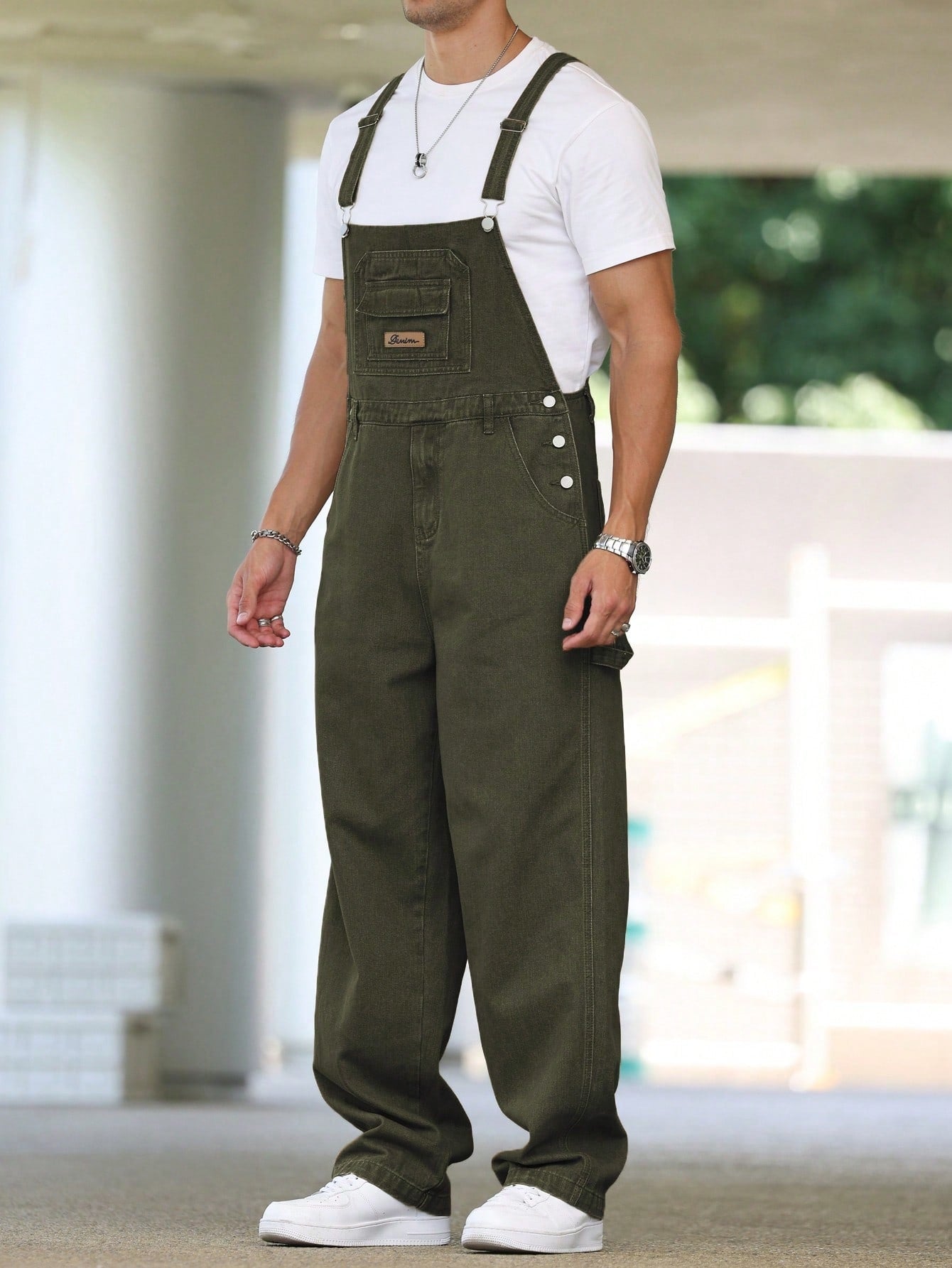 Street-style Suspender Jeans Workwear Pants